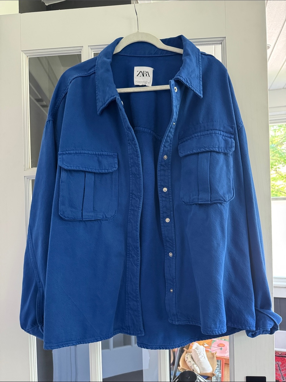 ZARA Cobalt Blue Utility Overshirt